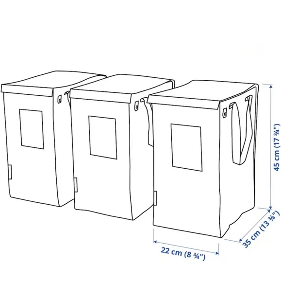 Ikea DIMPA Recycling bags 3 Pieces - Picture 4 of 8
